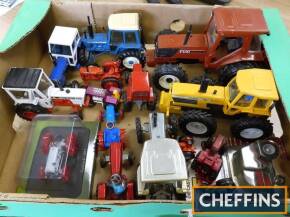 Miscellaneous model tractors, various scales, plastic and die-cast (16) unboxed