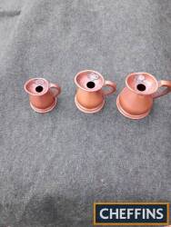 3no. measuring jugs 1/8 gill, 1/4 gill, 1/2 gill