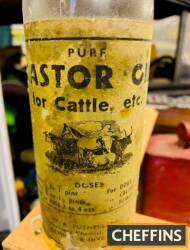 Castor Oil for cattle, an illustrated bottle