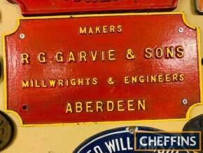 RG Garvie Aberdeen, cast plate