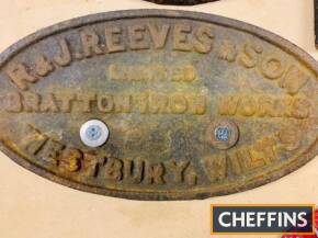 R & J Reeves cast iron plate