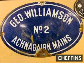 Geo Williamson No. 2, oval enamel nameplate