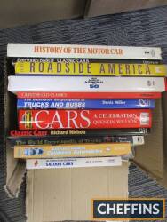 Quantity of motoring titles including Roadside America and Great American Automobiles of the 50s