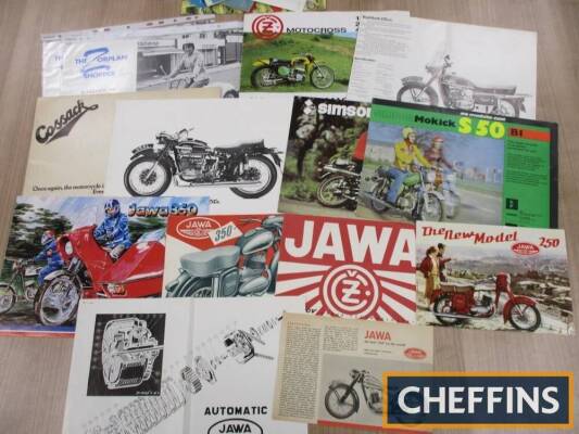 Jawa, Puch, Simson, Cossack, a qty of motorcycle brochures