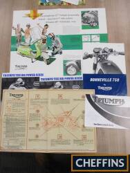Triumph Motorcycles, brochures together with a lubrication chart