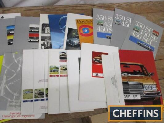 Mercedes car brochures, a good qty 1973-74