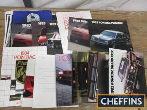 Pontiac, a qty of car brochures 1980s
