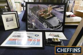 BMW 502 3 framed images together with model car