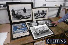 BMW framed and glazed images of sports cars, ex Goodwood Revival set