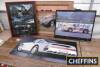Porsche, 3 framed and glazed images of 935, 962 and 911 turbo together with another