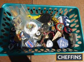 Collection of transport lapel badges and key rings