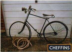 1892 Humber cushion tyred safety bicycle left hand drive chain with spare tyres and lamp