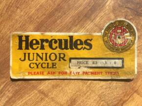 Hercules Junior Cycle point of sale card sign