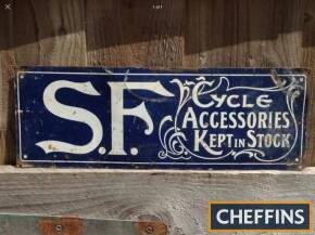 SF Cycle Accessories Kept in Stock, an early enamel sign