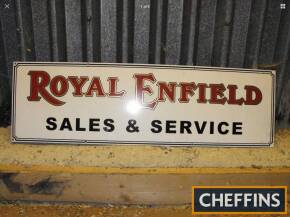 Royal Enfield Sales & Service, a printed tin sign