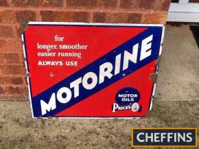 Prices Motorine enamel sign