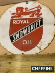 Royal Snowdrift Oil circular enamel sign