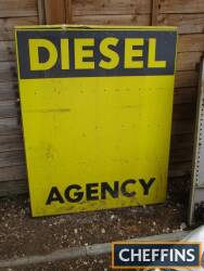 Diesel Agency a printed tin forecourt sign double sided