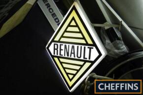 Renault, a diamond shape wall mounting illuminating sign, double sided and original, Perspex and steel construction 45x30ins