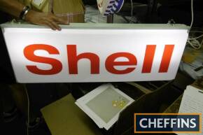 Shell, a repurposed original sign, illuminated double sided ex Goodwood Revival Porsche set 38x13ins