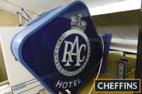 RAC Hotel, a diamond form, wall mounting double sided illuminating sign