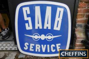 Saab Service, a pressed aluminium sign 30x30ins