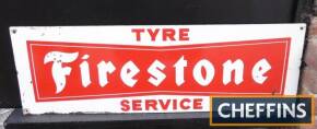 Firestone Tyre Services double sided printed tin sign 31x10ins