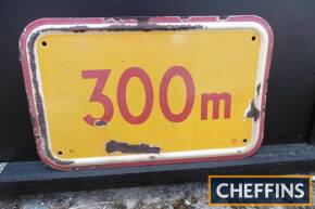 300m, an enamel sign with raised edge 22x15ins