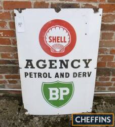 Shell BP Agency Petrol and Derv, an enamel sign 39x27ins