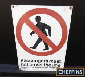 Passengers Must Not Cross the Line, a printed A1 sign 17x12ins