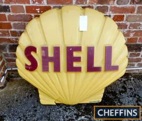 Shell, large plastic pectern by Taylor Signs ex forecourt pole 36x39ins (cracked)