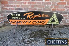 Quality Cars, a car showroom roof mounting double sided sign 46x18ins