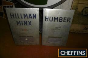 Humber & Hillman Min pre-war price display stands