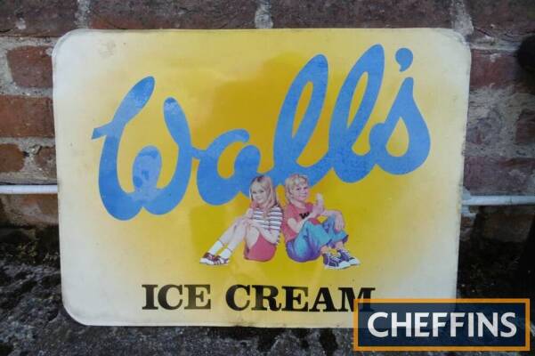 Wall's Ice Cream, a pictorial printed double sided sign 15x19ins