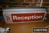 Rolls-Royce Reception, a single sided hanging illuminated sign (damaged) 30x12ins