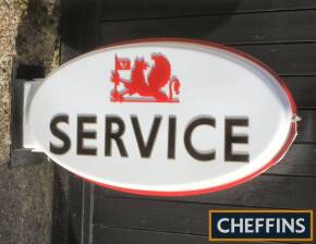 Vauxhall Service, a double sided illuminated sign of oval form, wall mounted 41x22ins