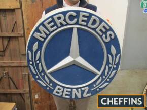 Mercedes-Benz, a formed plastic roundel, 24ins dia' with older repairs