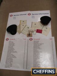 London Underground Fare board and Service Information boards created for Goodwood Revival set and complete with period ephemera, station master hats and coat