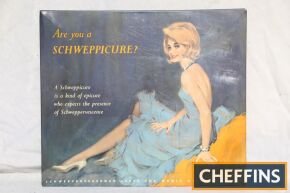 Schweppes tin sign 13 1/2x11 1/2ins Reads - `Are You a Schweppicure?`