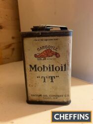 Gargoyle Mobiloil TT oil tin