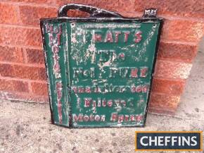 Pratts motor spirit sign, cast aluminium sign in the format of a 2gallon fuel can