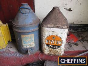 Esso Blue and Newton Oils 2no. 5gallon cans