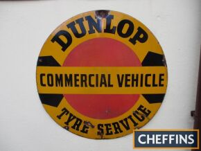 Dunlop Commercial Vehicle circular enamel sign