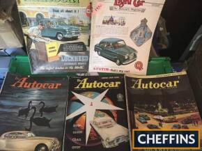 Large box of Autocar Magazines 1950s (42) with show editions. 3no. 1940s, 6no. 1960s
