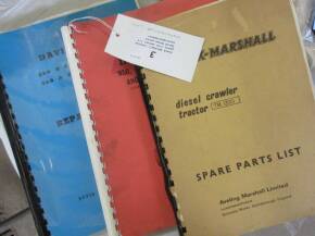 Track Marshall crawler parts list manual t/w David Brown parts catalogue/manual (the two David Brown catalogues are copys)