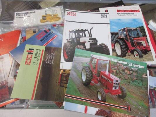 Sales leaflets; 1977 IHC tractor range 454, 574, 85 series, 55 series and fork lifts, Case 2695/4896,2094/2294,1594/1694, 1394/1494 and 1194/1294, Case IH 1600 series a/flow combines and 94 series tractor range (18) t/w technical data leaflets for IHC 46/