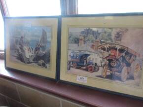 Framed and glazed steam engine pictures (2)
