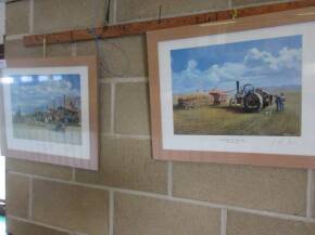 Signed Michael Rhys-Jenkins framed prints, in original plastic wrappers. The 21st Great Dorset Steam Fair 'Showman on Parade' and 'A Threshing Time with Steam' (2)