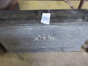 Wooden carpenters tool box with internal drawers and with a selection of tools