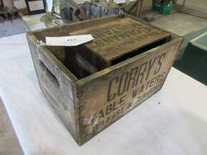 Colmans Mustard wooden crate in good order t/w Corry's Table Water